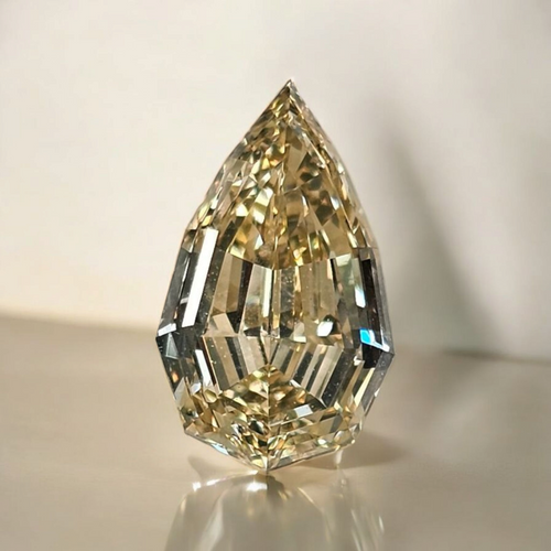4.02ct Fancy Brownish Yellow Pear Step Cut Diamond - Loose