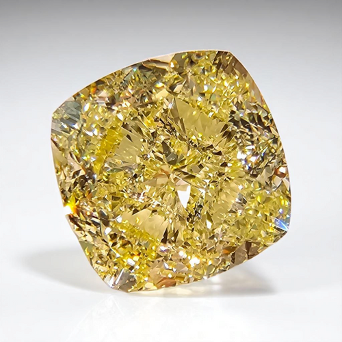 5.01ct Fancy Yellow Cushion Cut Diamond - Loose
