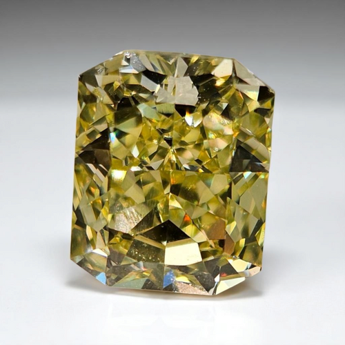 4.05ct Fancy Intense Yellow Elongated Radiant Cut Diamond - Loose
