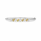 Natural yellow and white diamond bracelet. Yellow and white diamond bangle.