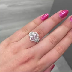 2 carat pink diamond oval. Light pink diamond oval. Natural pink diamond oval. Gia certified pink diamond. Light pink diamond oval ring. Pink diamond engagement ring.