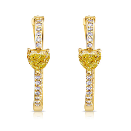 Affordable yellow diamonds. Yellow diamond hoops. Cute yellow diamond hoops. Yellow diamond earrings. Diamond hoops