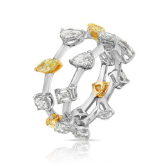 Alternating Fancy Yellow and White Diamond Eternity Band. Yellow diamond jewelry