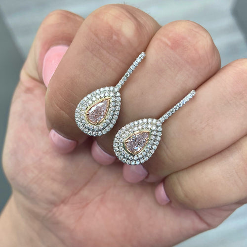 Light pink diamond jewelry. Pink diamond ring. Natural pink diamond jewelry. Gia certified pink diamond ring light pink diamond earrings . Pink diamond earrings
