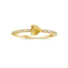 Unique Yellow diamond hearts. Yellow diamond studs. Yellow diamond earrings. Heart diamond earrings. Affordable yellow diamonds.