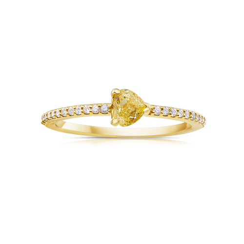 Unique Yellow diamond hearts. Yellow diamond studs. Yellow diamond earrings. Heart diamond earrings. Affordable yellow diamonds.