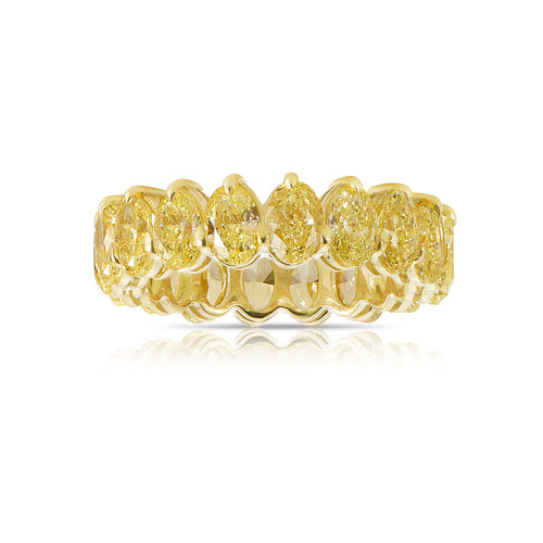 Oval diamond eternity ring. Yellow diamond oval eternity ring. Yellow diamond band. Canary diamond band. Yellow oval diamonds. Fancy yellow oval diamond ring. Yellow diamond stackable rings.