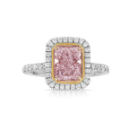 Internally flawless pink diamond ring. Light pink radiant cut diamond. Pink diamond ring. Pink diamond engagement ring. Pink diamond jewelry.