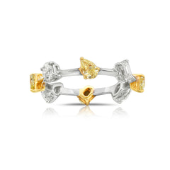 Alternating Fancy Yellow and White Diamond Eternity Band. Yellow diamond jewelry.