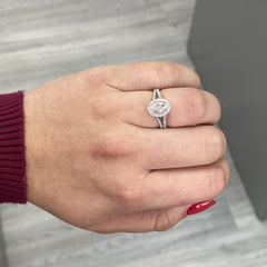 Ethereal natural pink diamond oval shaped ring, GIA certified.