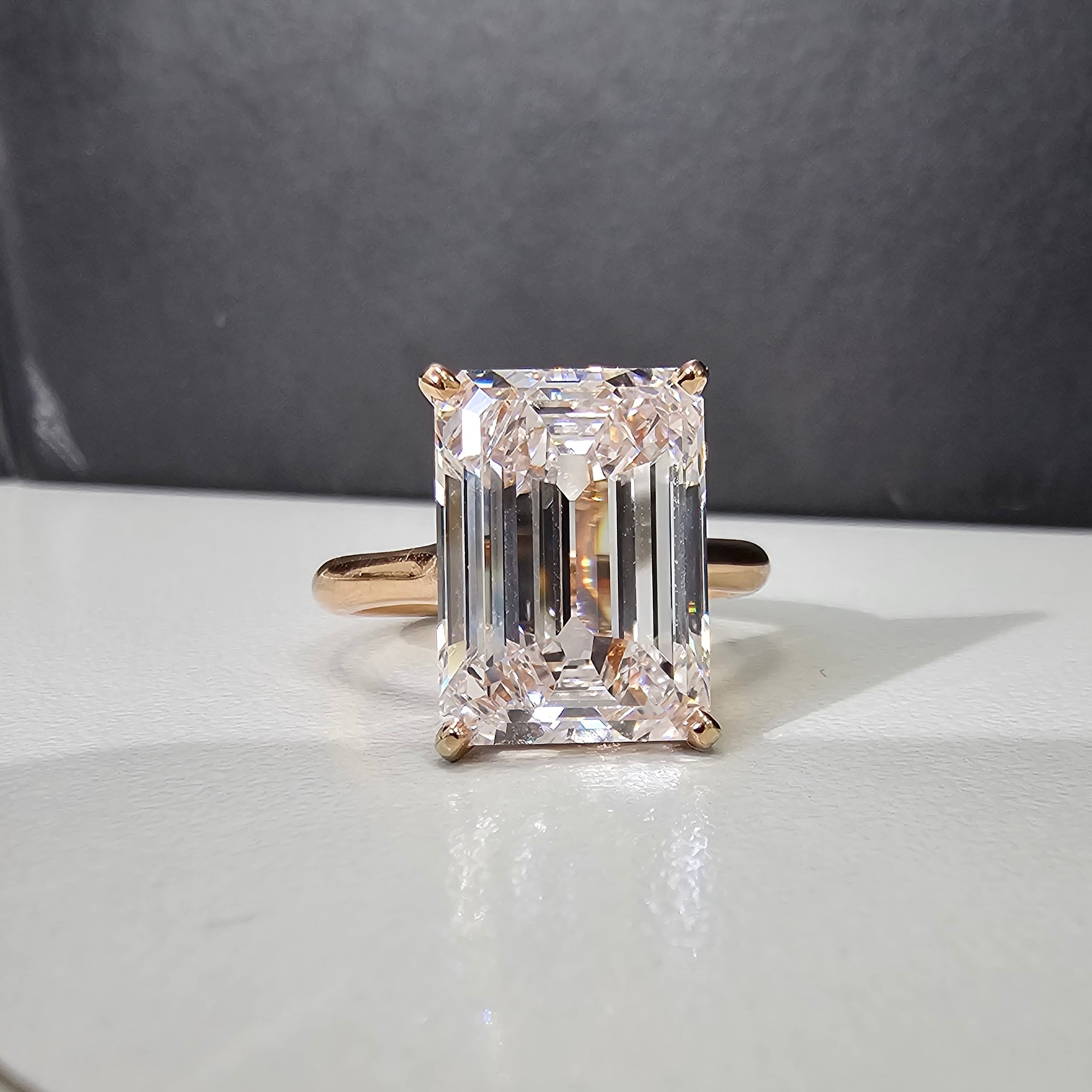 pink emerald cut diamond