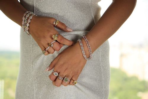 Multi-Colored Diamond Engagement Rings