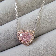 pink diamond heart, pink diamond necklace, natural pink diamond, natural pink diamond necklace, faint pink heart, faint pink diamond, pink diamond pendant