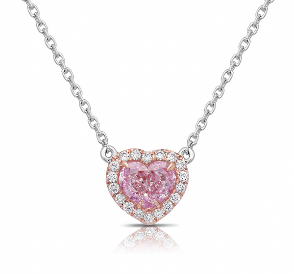 0.70ct GIA Faint Pink Heart Diamond Pendant