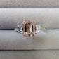 Faint pink emerald cut diamond, emerald cut diamond, pink emerald cut engagement ring, faint pinkish brown emerald cut