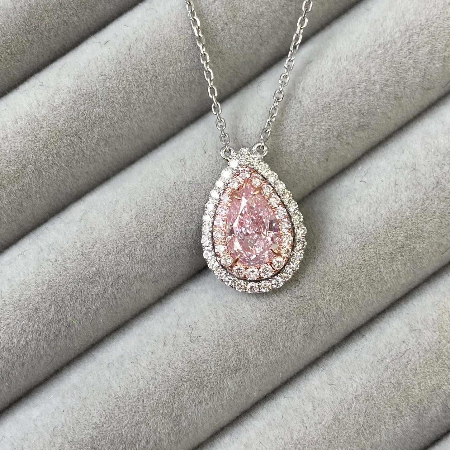 pink diamond pendant. pink diamond necklace. pink diamond. pink diamond pear.. pink diamond pendants