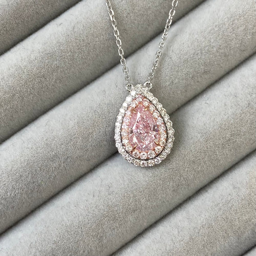 pink diamond pendant. pink diamond necklace. pink diamond. pink diamond pear.. pink diamond pendants