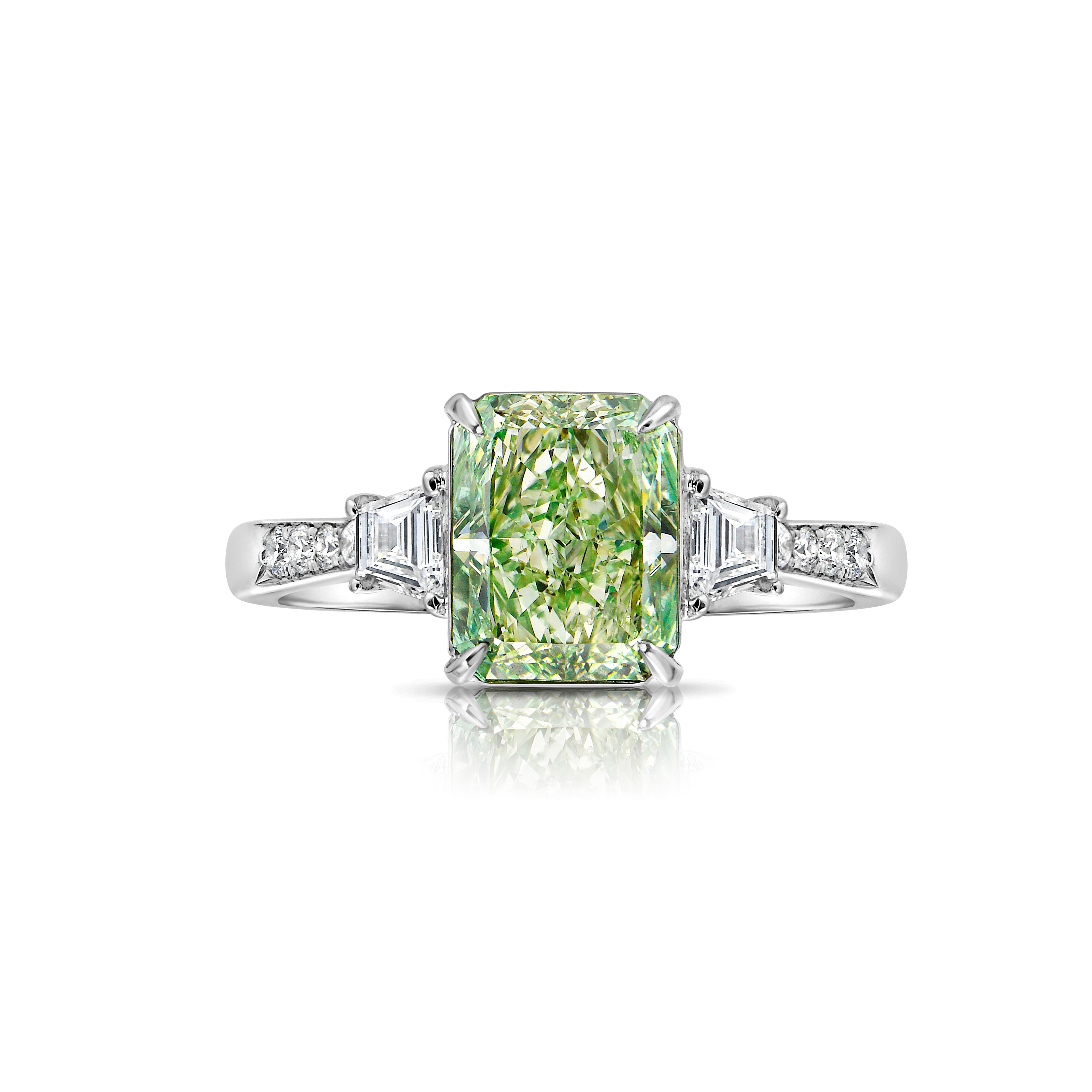 1 Carat GIA Green Diamond Ring