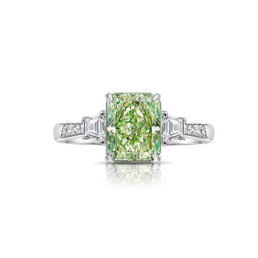 Green diamond ring. GIA green diamond. Natural green diamond. JLO green diamond ring