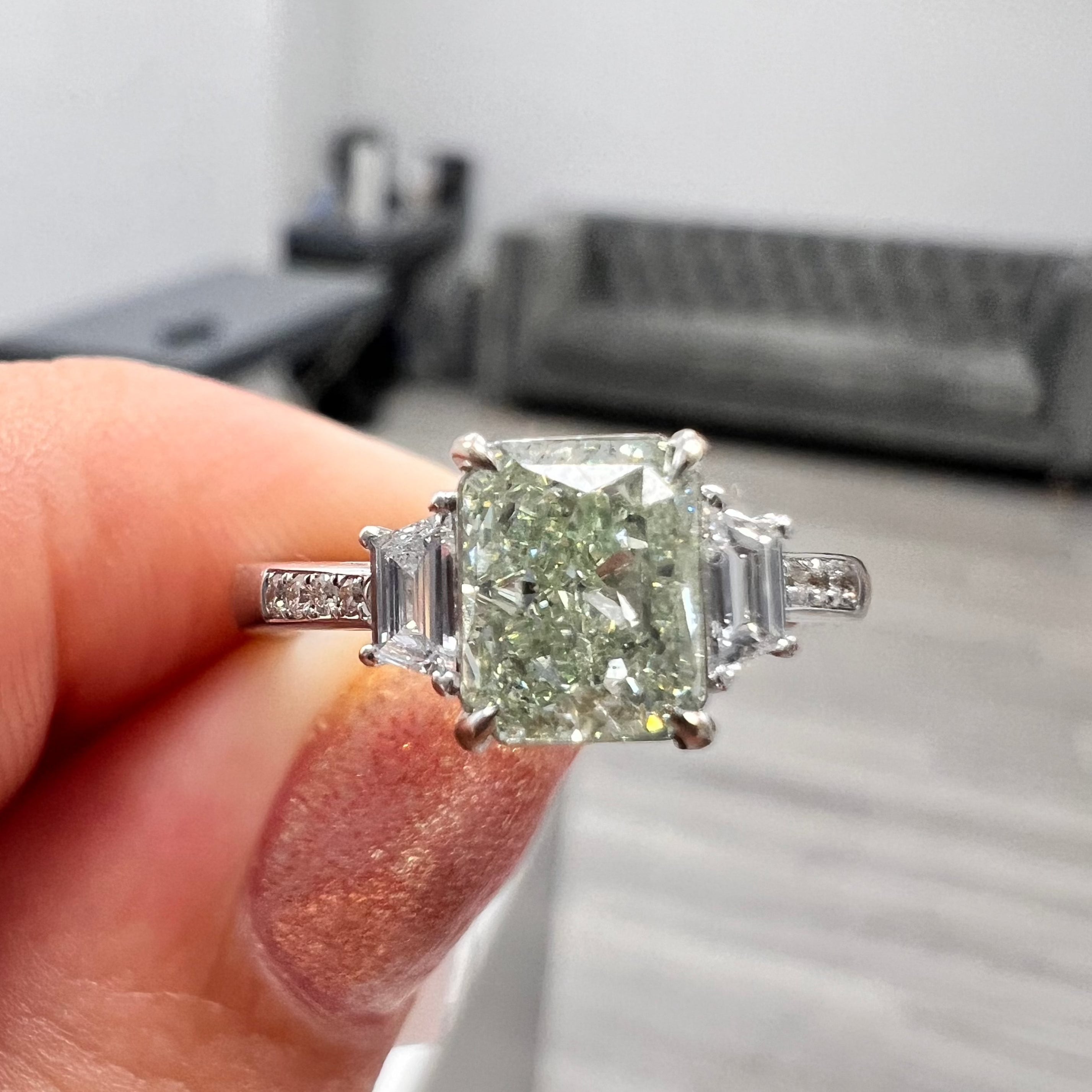 1.16 Carat GIA Green Diamond Ring