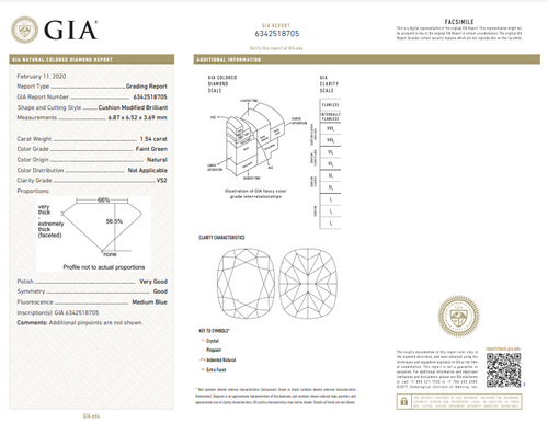 green diamond. green diamond cushion. fancy green diamond. cushion cut diamond.