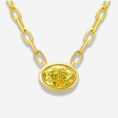 2 Carat Light Yellow Oval Diamond Pendant
