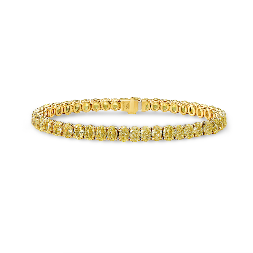 yellow oval tennis bracelet. yellow oval diamond bracelet. oval diamonds