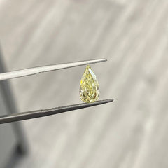 1.12ct Fancy Light Yellow Pear VS2 Clarity GIA Certified Diamond Canary yellow diamond