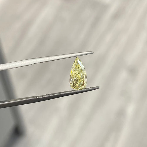 1.12ct Fancy Light Yellow Pear VS2 Clarity GIA Certified Diamond Canary yellow diamond