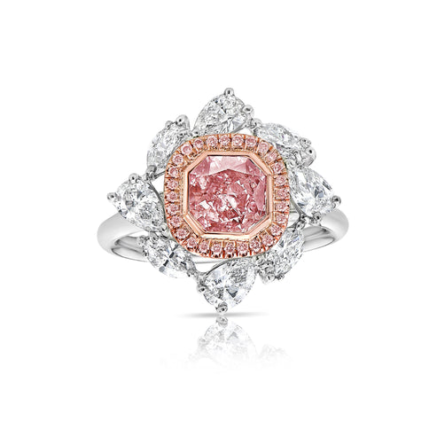 1.02ct GIA Fancy Purple-Pink Radiant Diamond Ring – Rare Colors