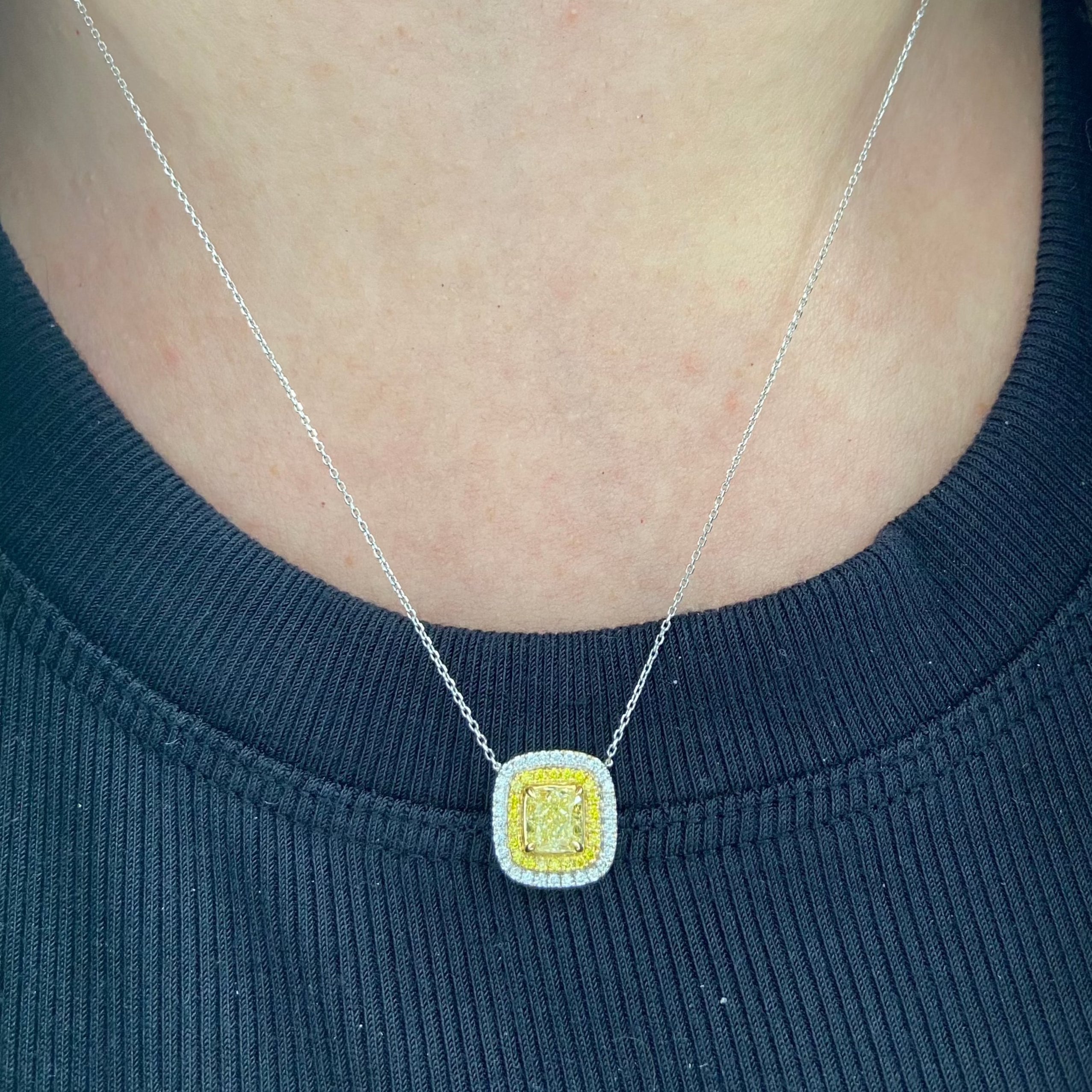 1.09ct Yellow Diamond Necklace