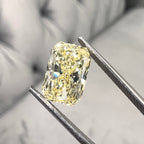 Elongated yellow diamond radiant cut. Long yellow diamond radiant cut. Long radiant diamond.