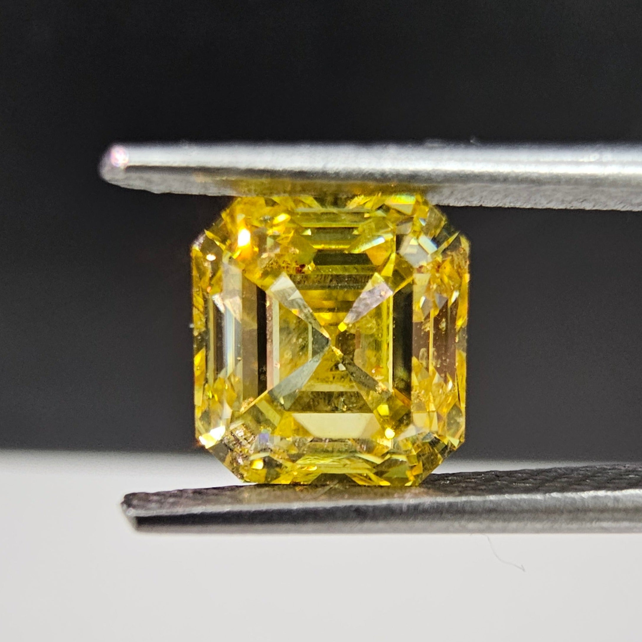1.53ct GIA Fancy Vivid Yellow Asscher Cut Diamond - Loose