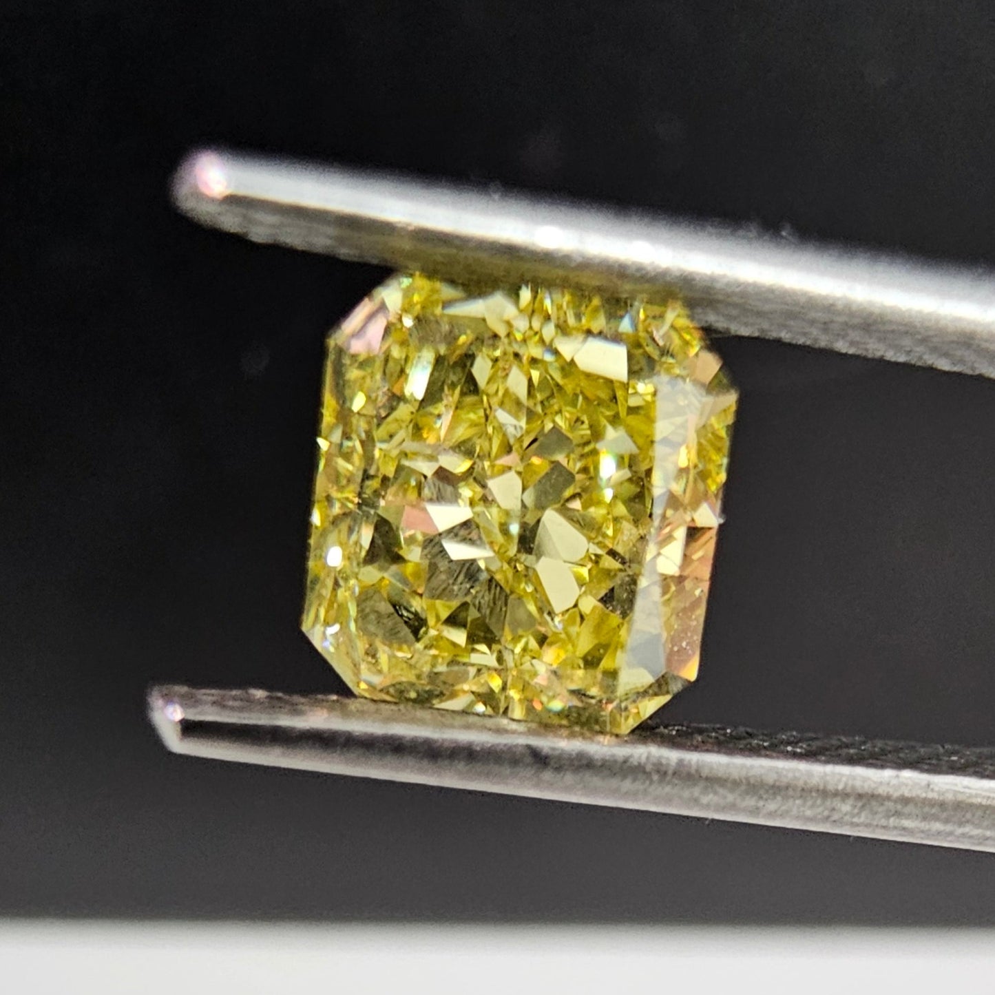 1.18 Carat Radiant Cut Diamond  GIA Certified Diamond  Fancy Intense Yellow  SI1 Clarity 