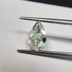 1.89 Carat Pear Shape Diamond Fancy Yellow-Green VS2 Clarity, GIA certified natural green diamond