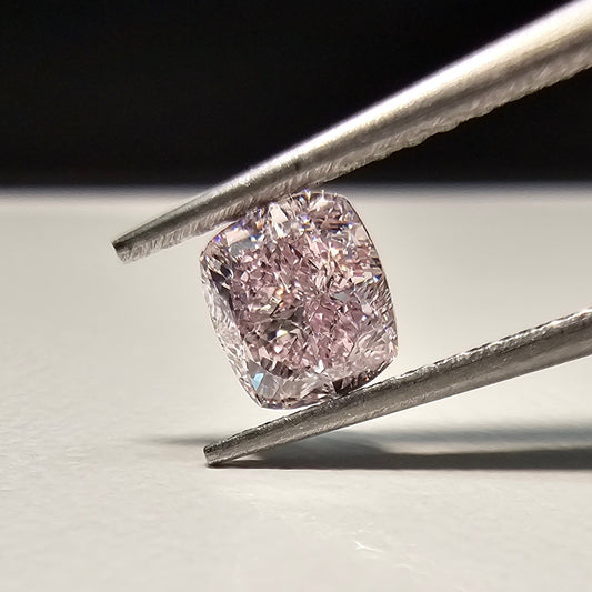 Natural pink cushion cut diamond, GIA certified with VVS1 clarity