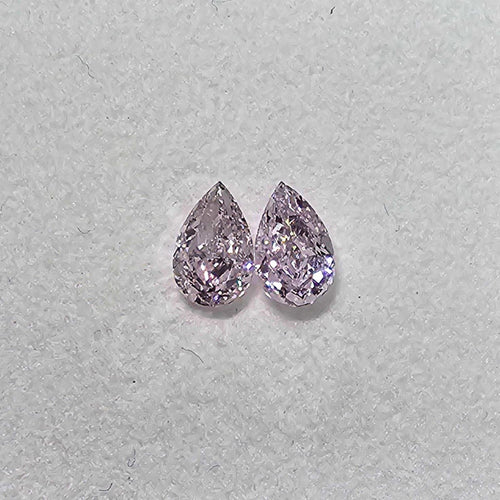 GIA very light pink pear shape matched pair