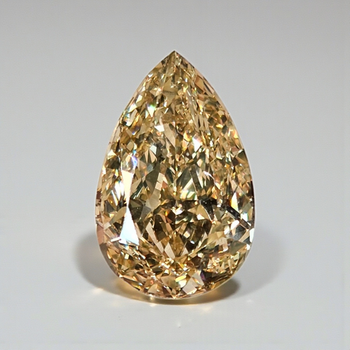5.02 Carat Pear Cut Champagne Diamond