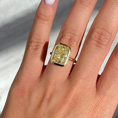 8.25ct Fancy Yellow Bezel Diamond Ring