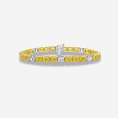 East West 3:1 Yellow Diamond Tennis Bracelet