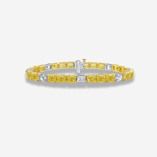 East West 3:1 Yellow Diamond Tennis Bracelet