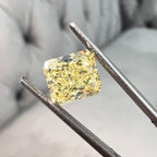 Elongated yellow diamond radiant cut. Long yellow diamond radiant cut. Long radiant diamond.