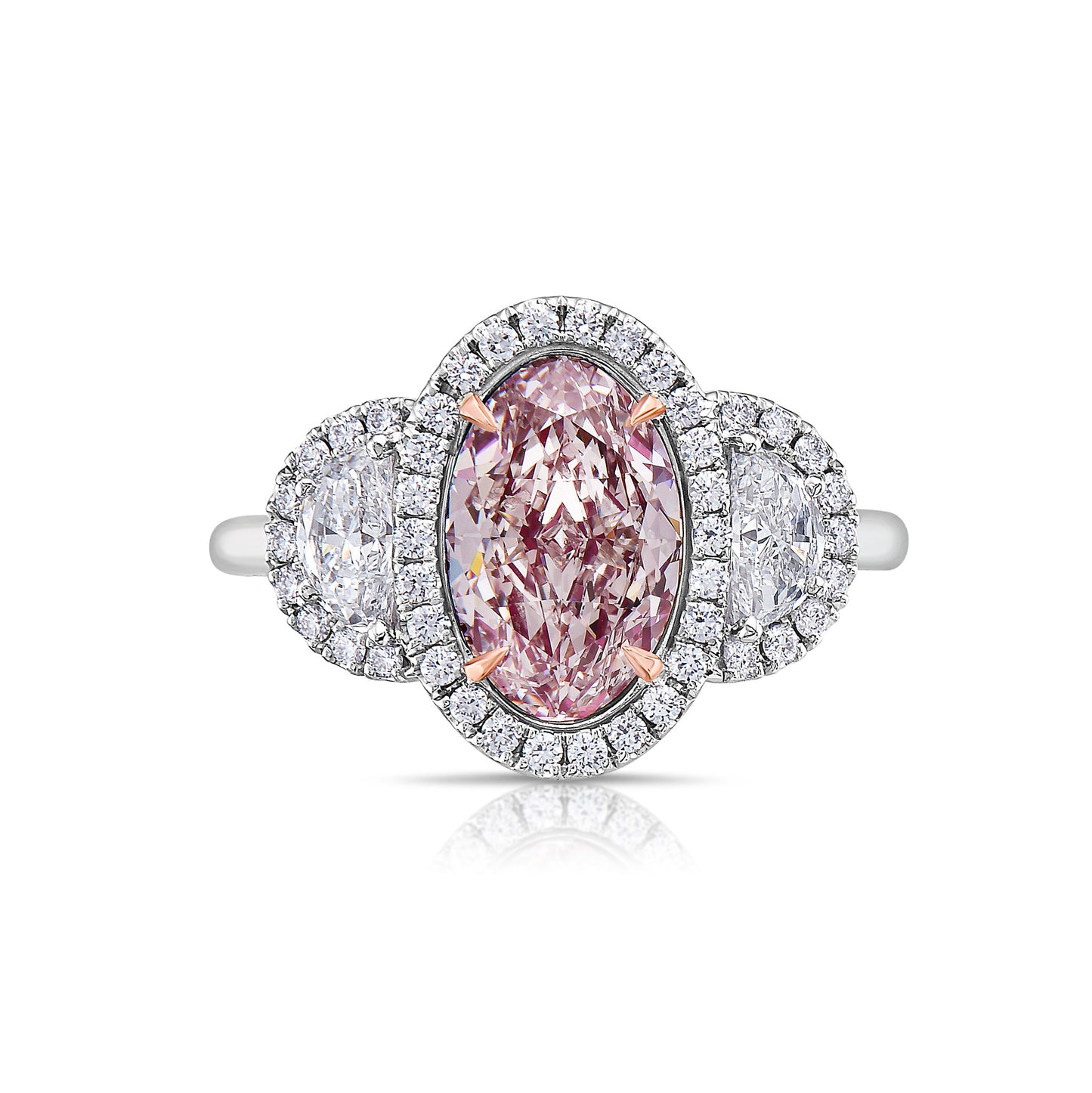 2 carat pink diamond oval. Light pink diamond oval. Natural pink diamond oval. Gia certified pink diamond. Light pink diamond oval ring. Pink diamond engagement ring.