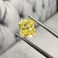 Fancy intense yellow diamond. GIA intense yellow. GIA cushion cut. Canary yellow bright cushion cut.