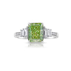 Green diamond ring. GIA green diamond. Natural green diamond. JLO green diamond ring. 2 carat green diamond.