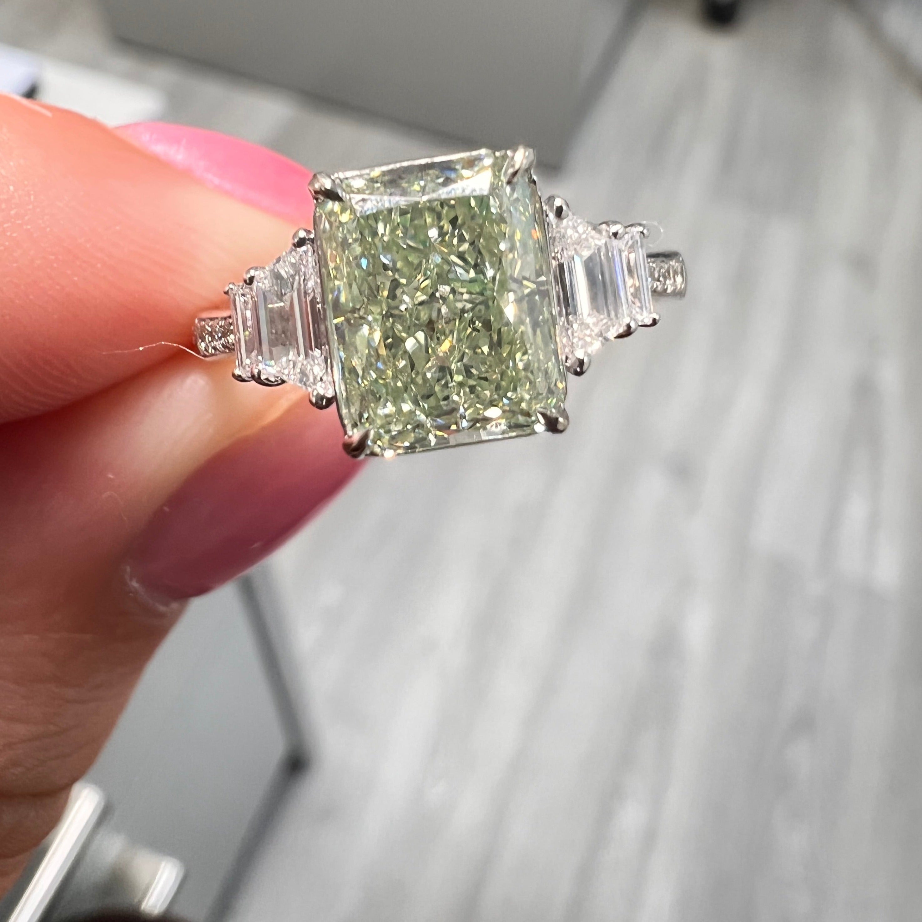 Custom Green Tourmaline And Diamond Engagement Ring #103593 - Seattle  Bellevue | Joseph Jewelry