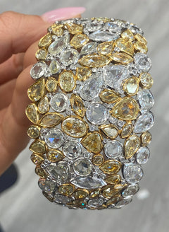 yellow and white diamond bracelet 