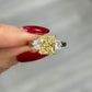 Fancy yellow engagement ring, three stone diamond ring, yellow diamond ring, yellow radiant diamond