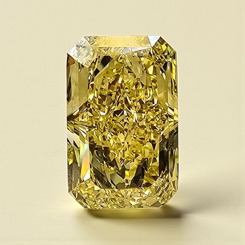 3 carat elongated radiant fancy intense yellow