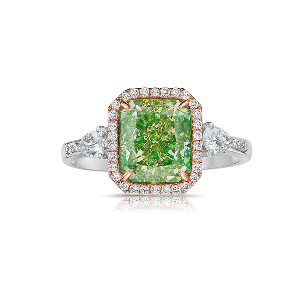 3.15ct GIA Fancy Brownish Greenish Yellow Diamond Ring